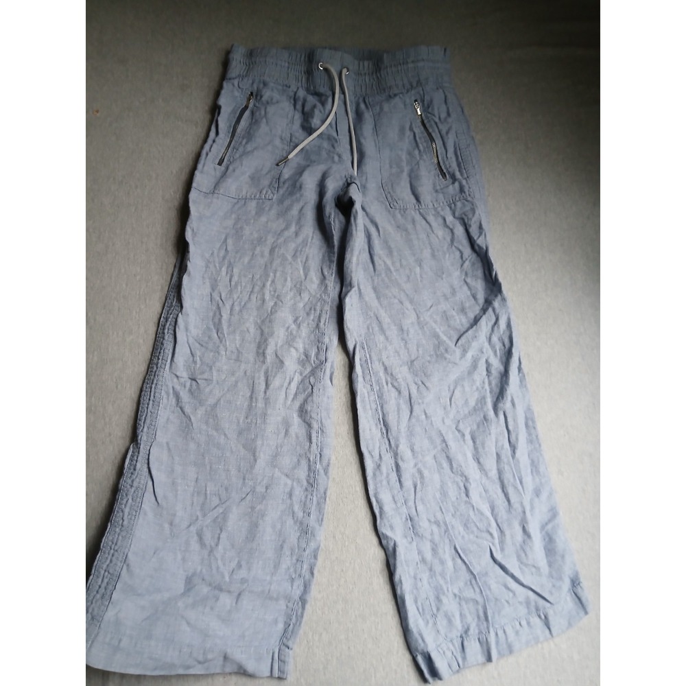 Athleta Pants 6 P Linen Wide Leg Pull On Elastic Waist Beach Resort Bohemian